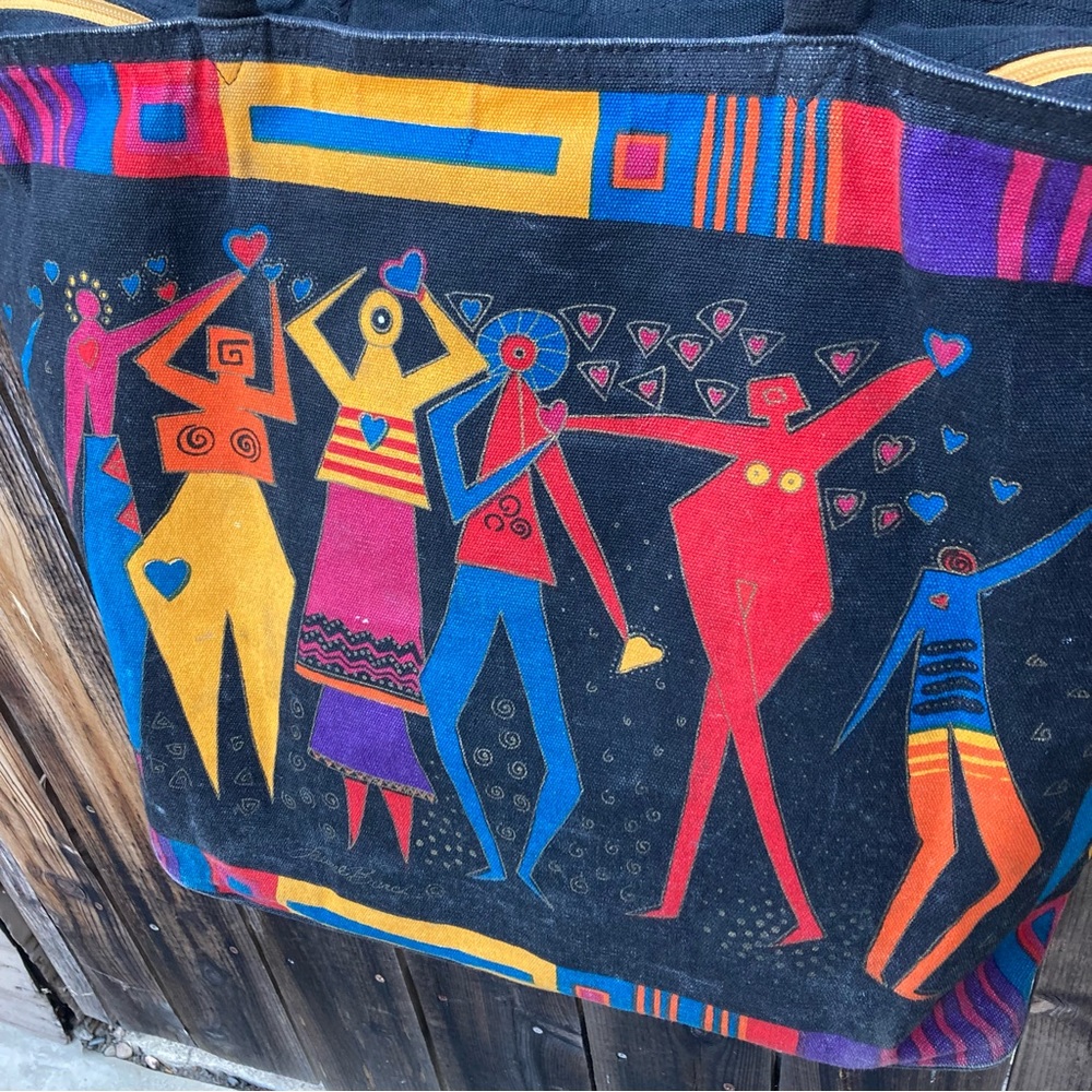 Vintage Laurel Burch Tribal Tote Bag - Picture 2 of 12
